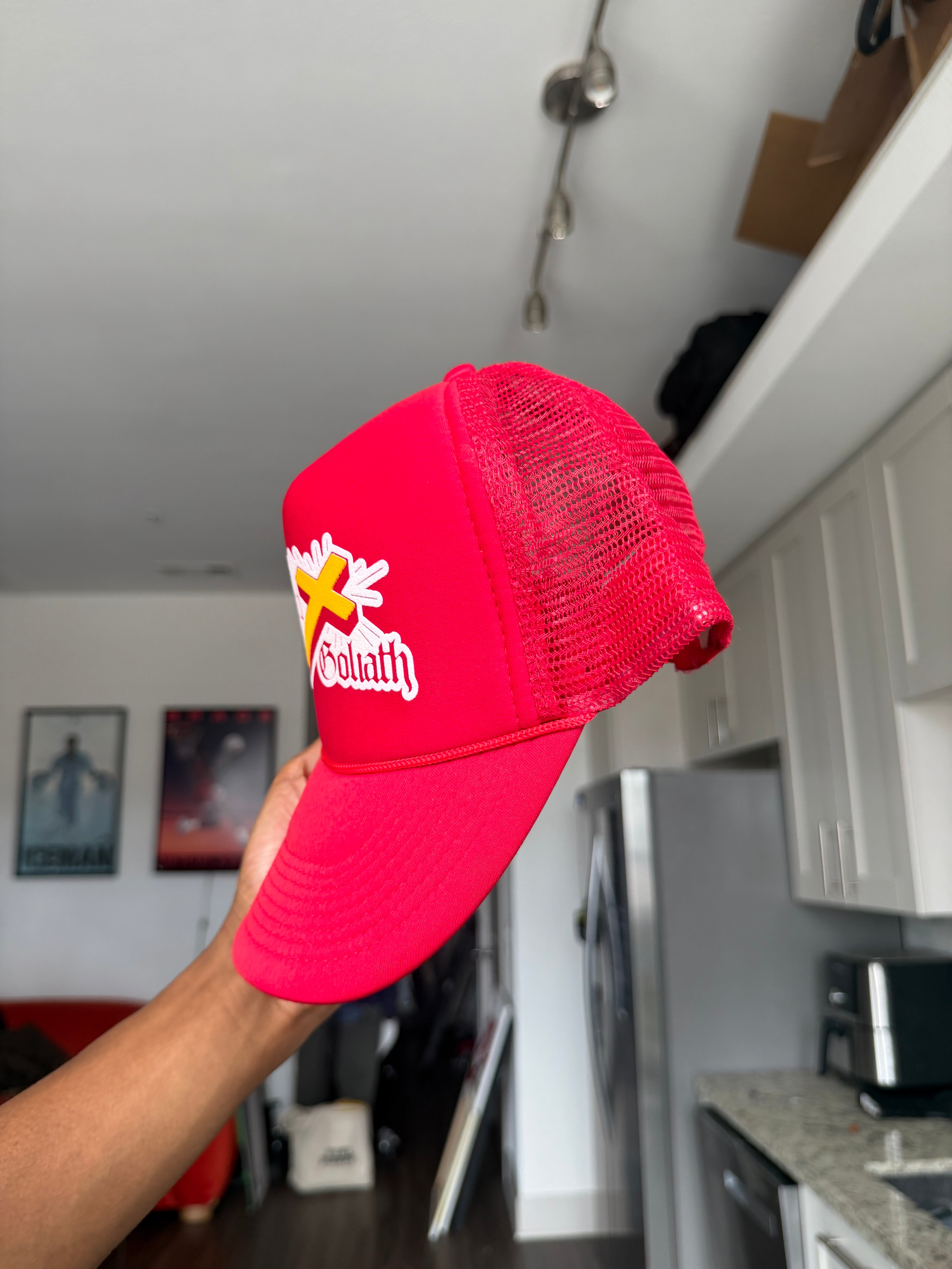 David & Goliath Red Trucker Cap