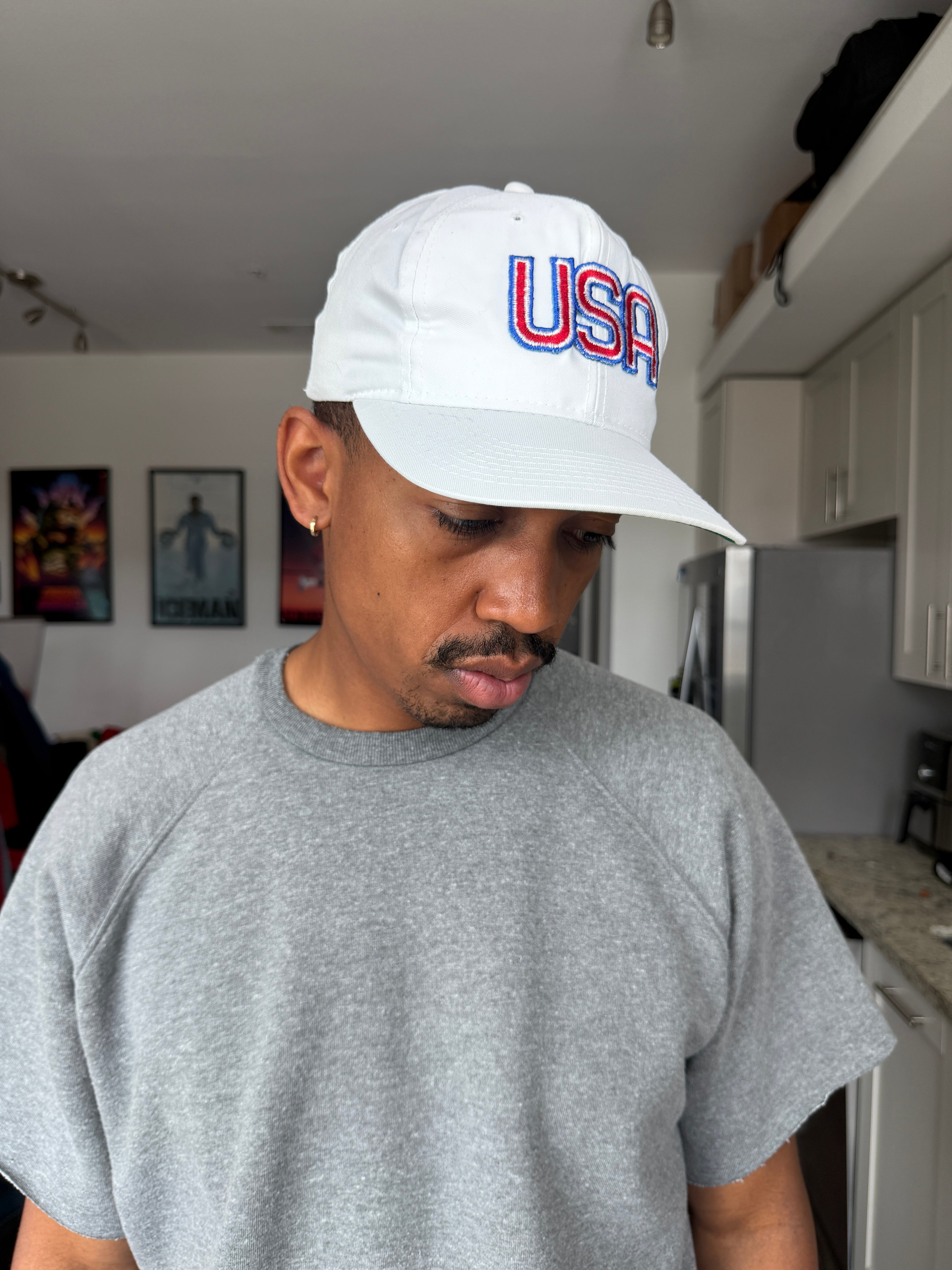 Vintage USA White Baseball Cap