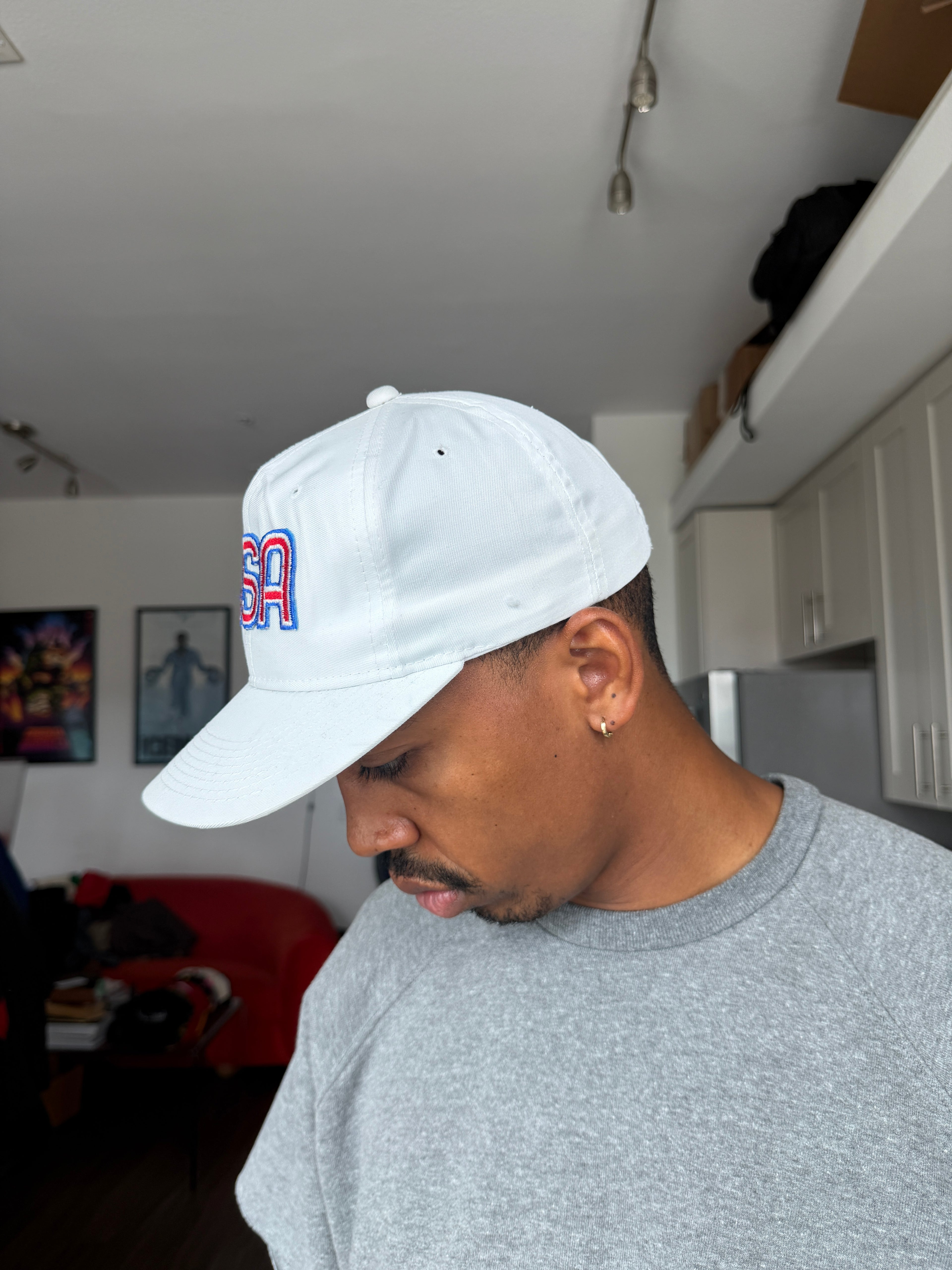 Vintage USA White Baseball Cap