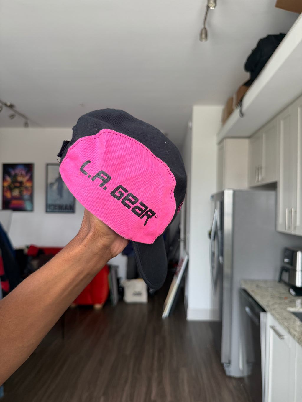 Vintage LA Gear Black & Pink Baseball Cap