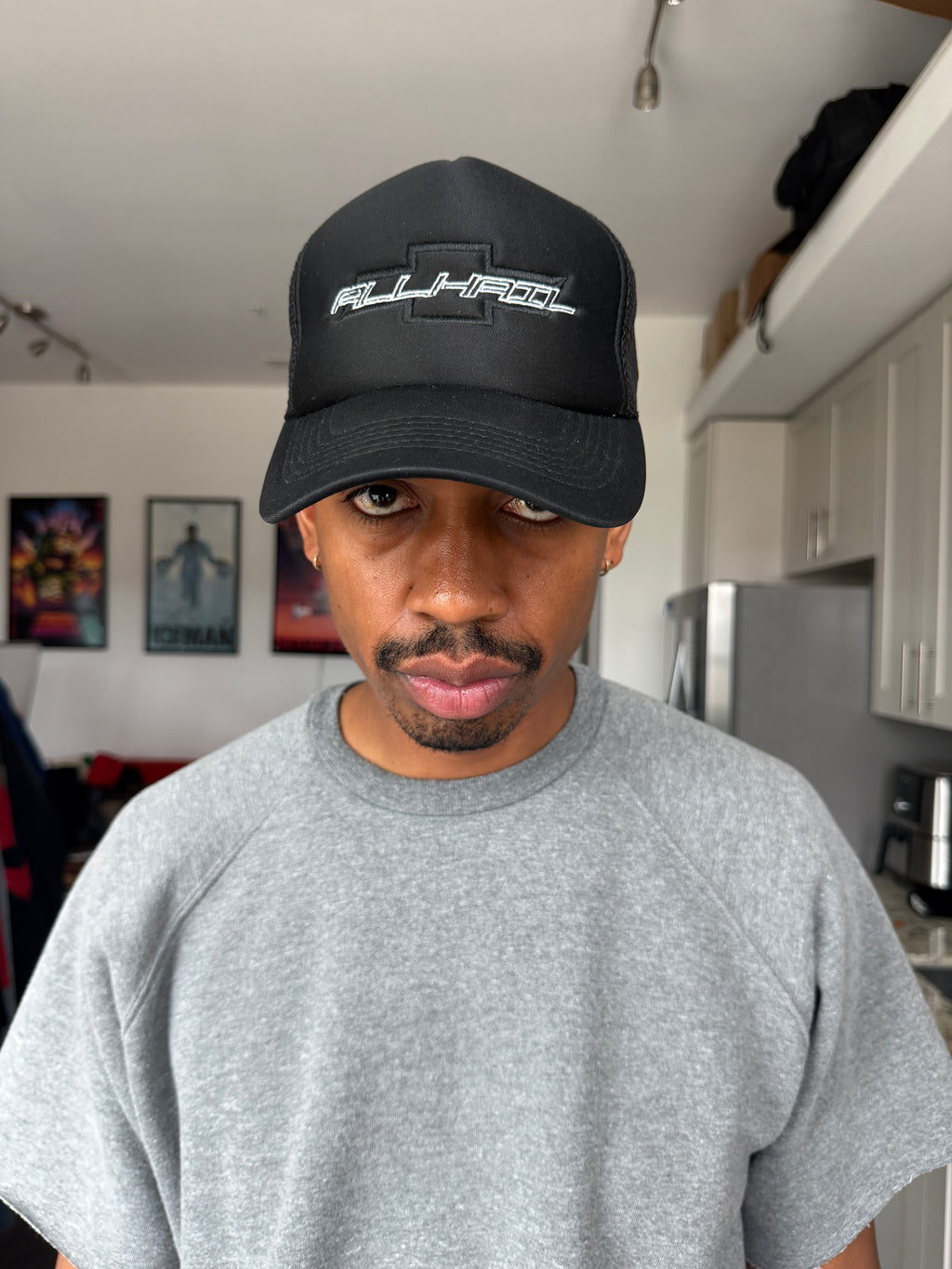 ALLHAIL Black Trucker Cap