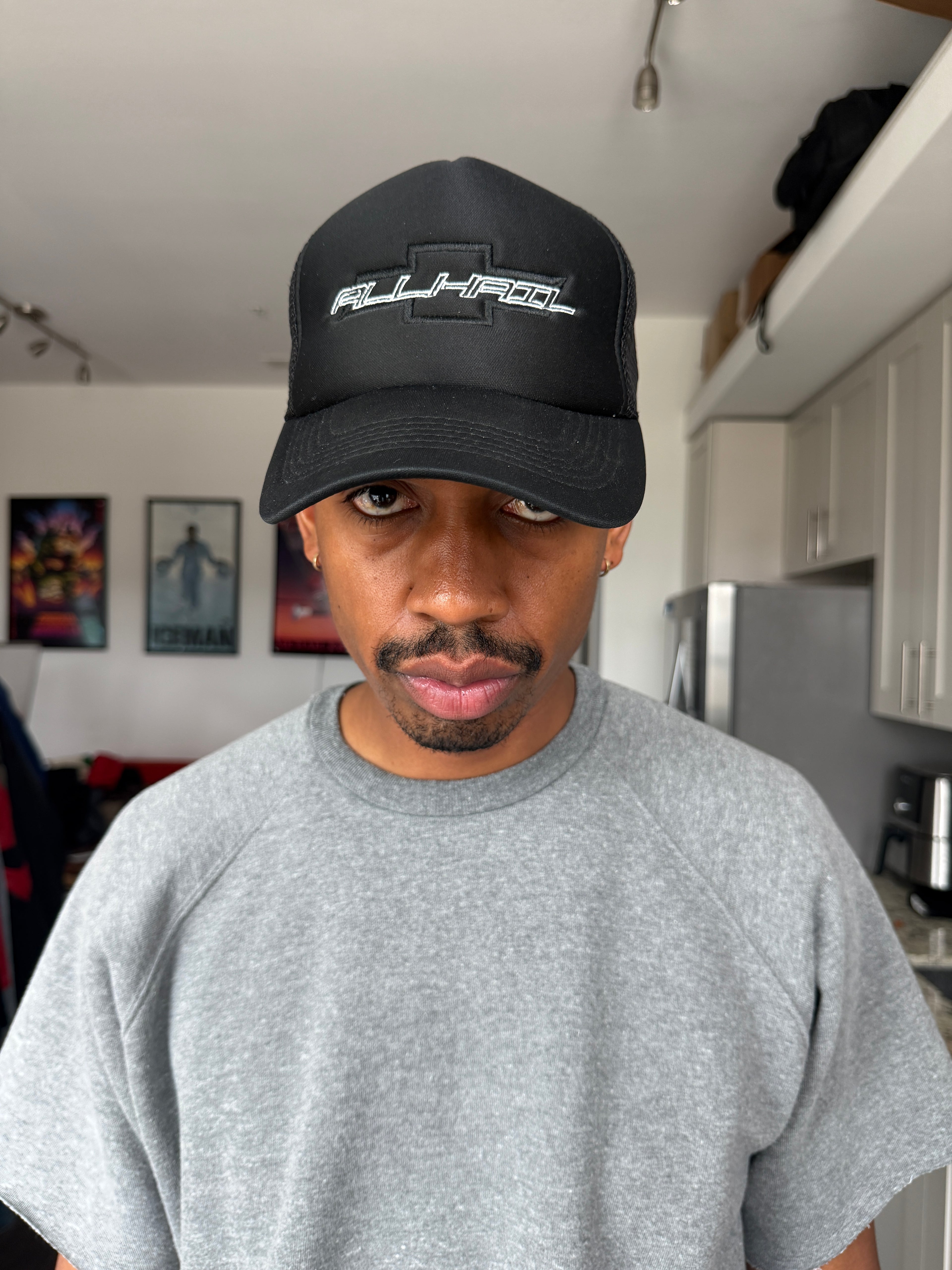 ALLHAIL Black Trucker Cap