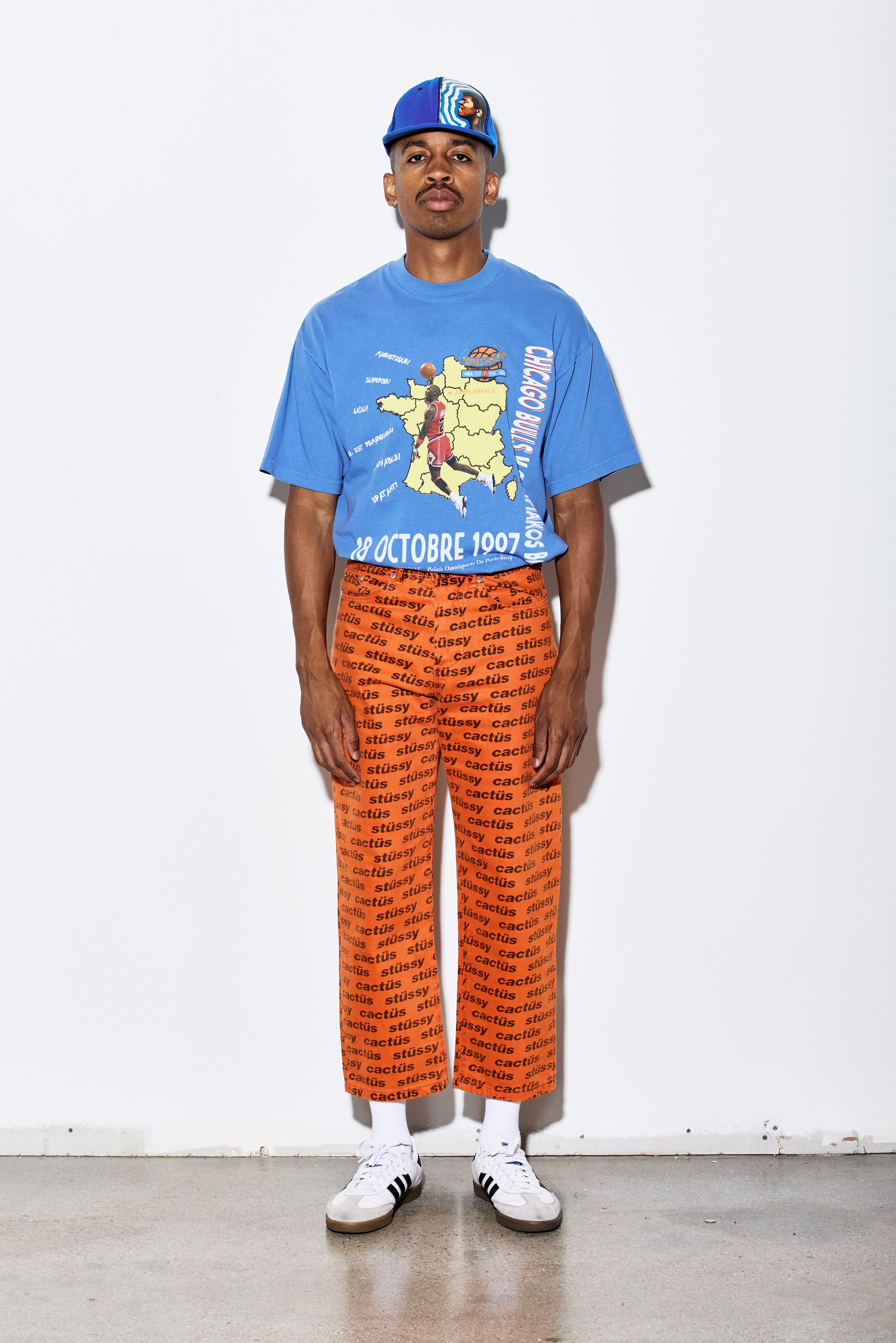 Stüssy x Cactus Plant Flea Market (CPFM) “Orange CACTUS BIG OL JEAN” Logo Print Pants – Size 28
