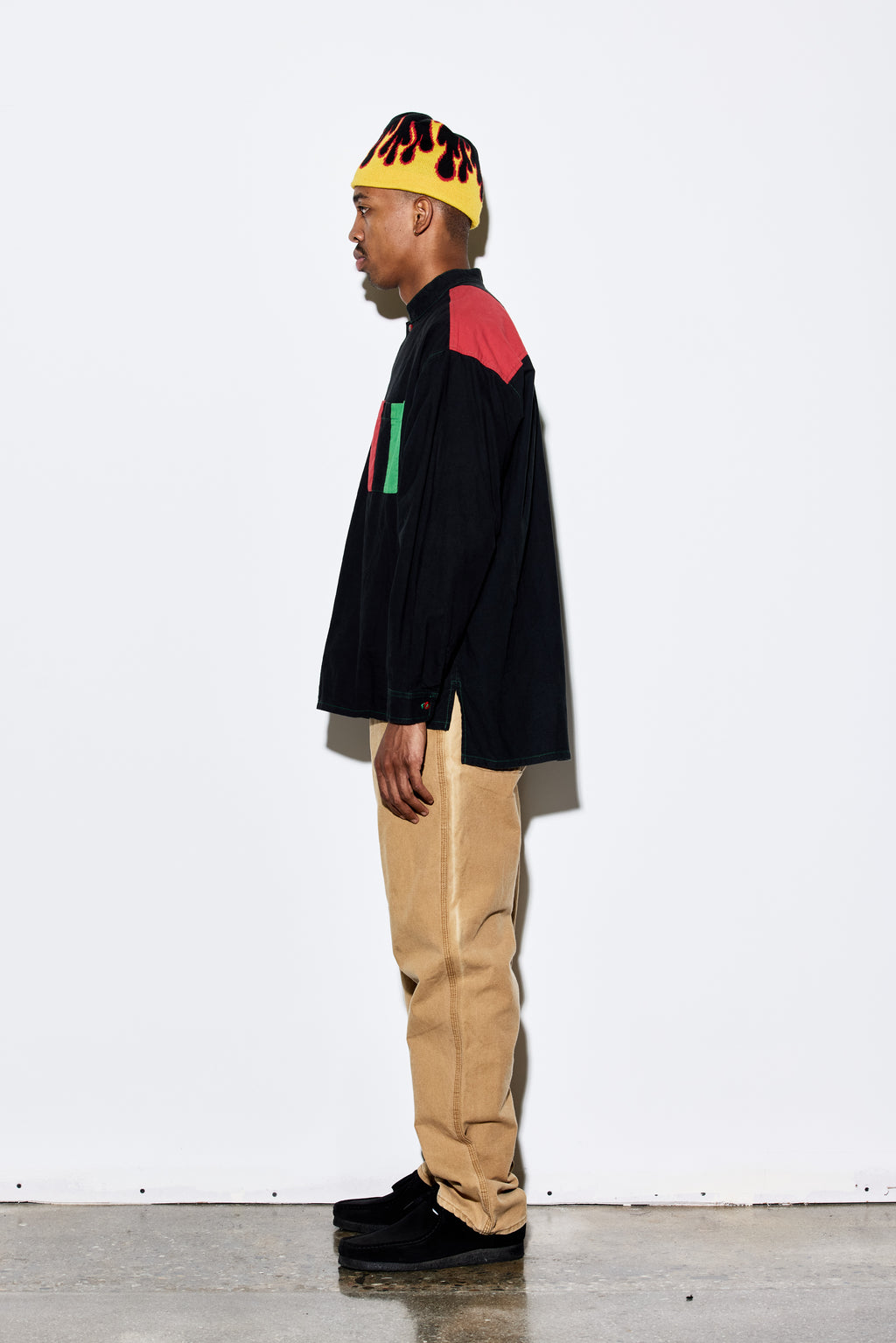 Fire Logo Beanie (Black with Red & Yellow Accent)