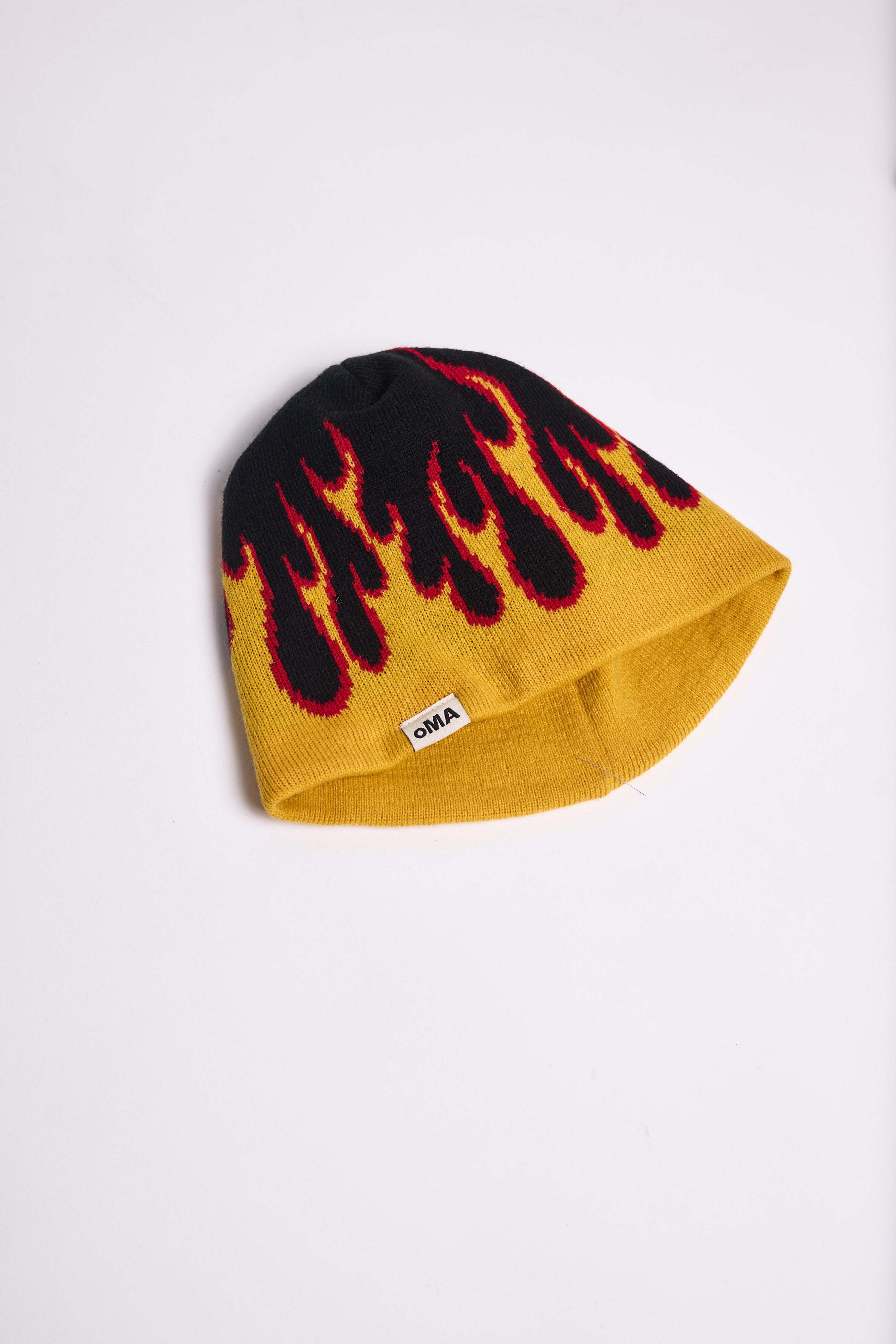 Fire Logo Beanie (Black with Red & Yellow Accent)