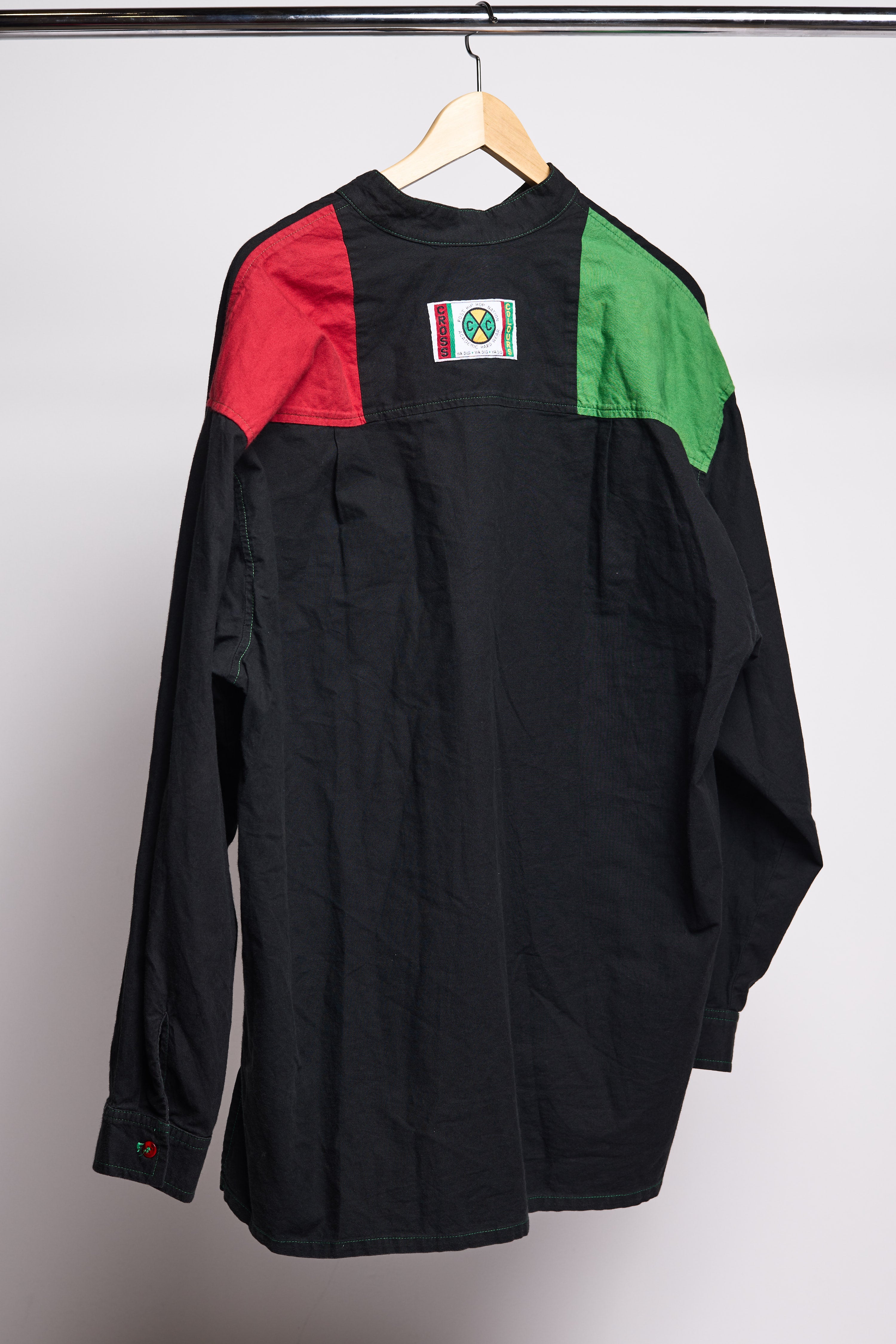 Vintage Cross Colours Colorblock Button-Up Shirt Size L