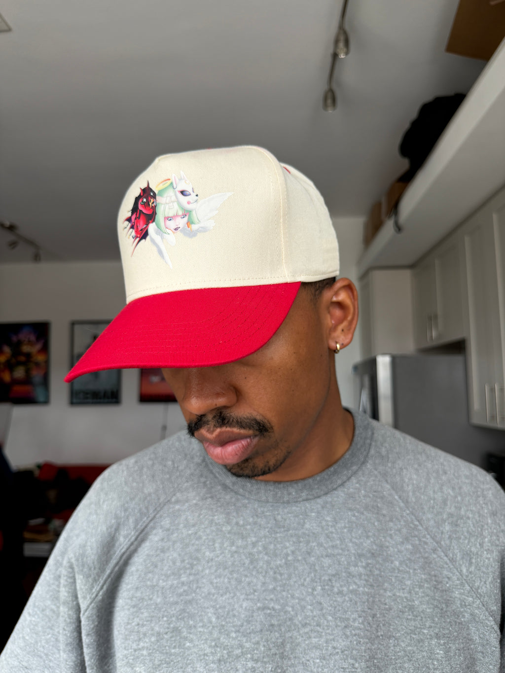 Red & White Devil and Angel Unicorn Baseball Cap