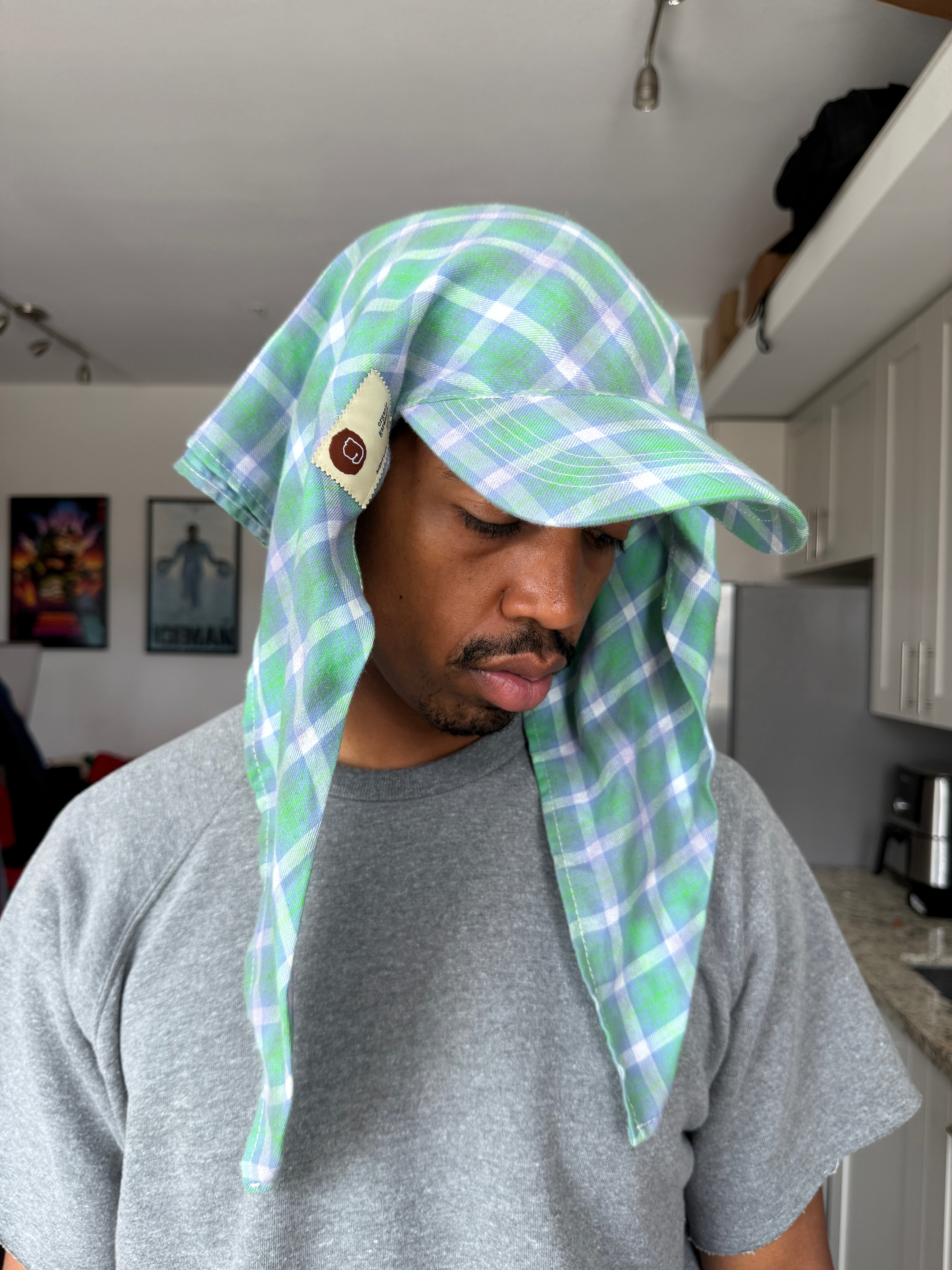 Organic Garmentz Green & White Plaid Cap