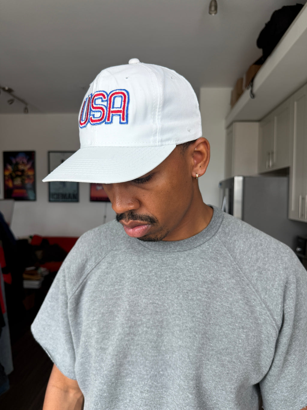 Vintage USA White Baseball Cap