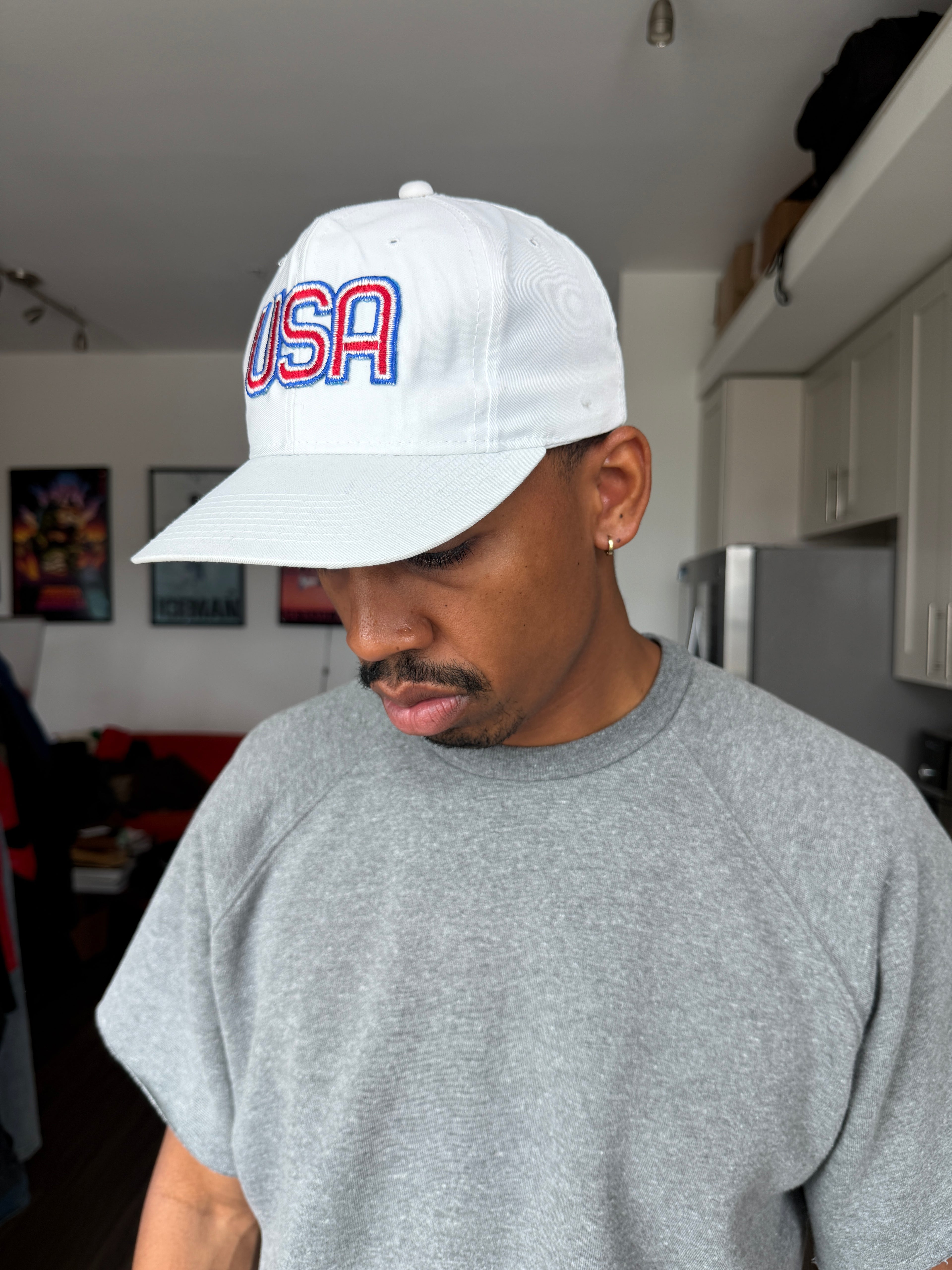 Vintage USA White Baseball Cap