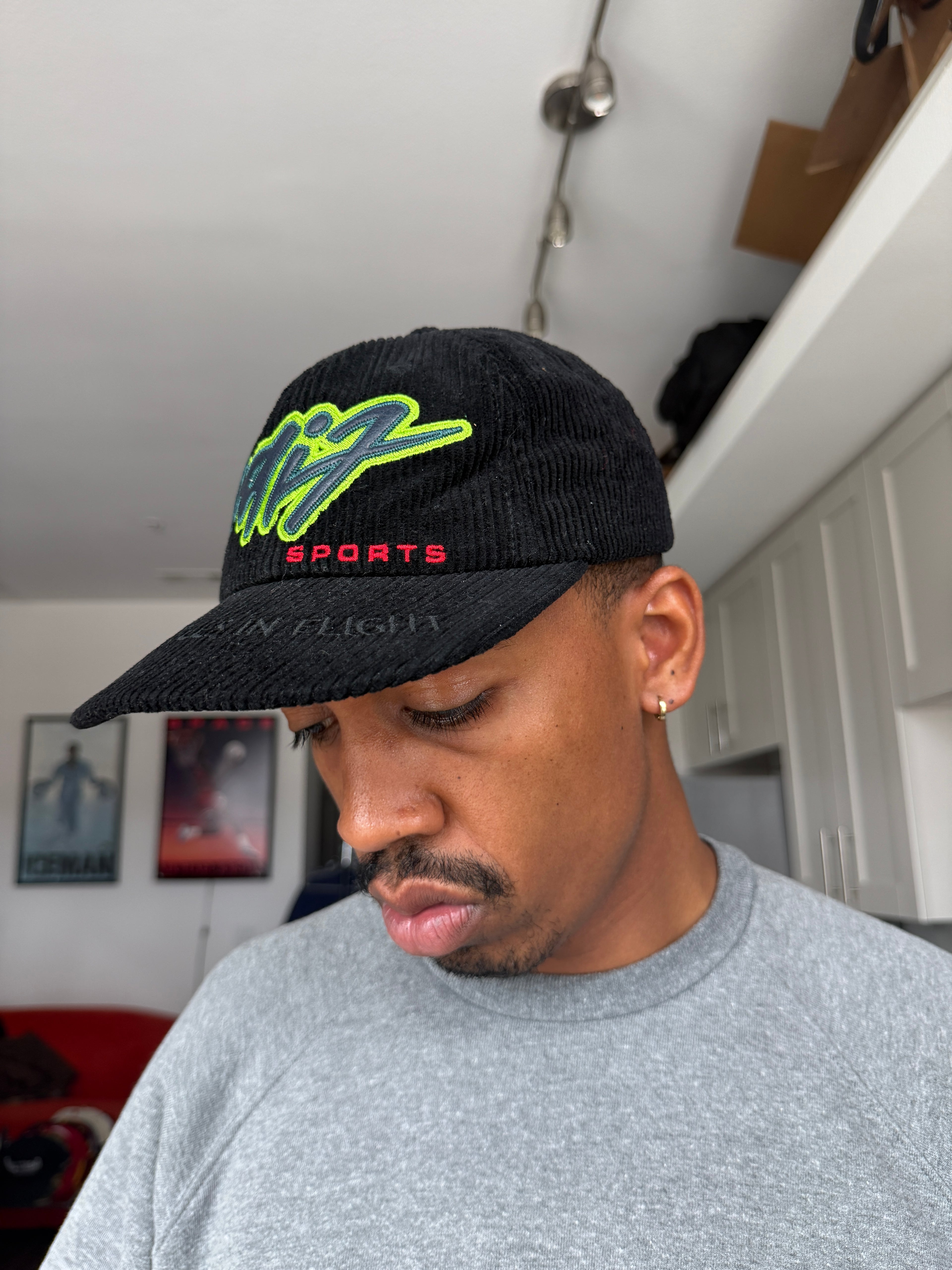 BAIF Black Corduroy Sports Cap
