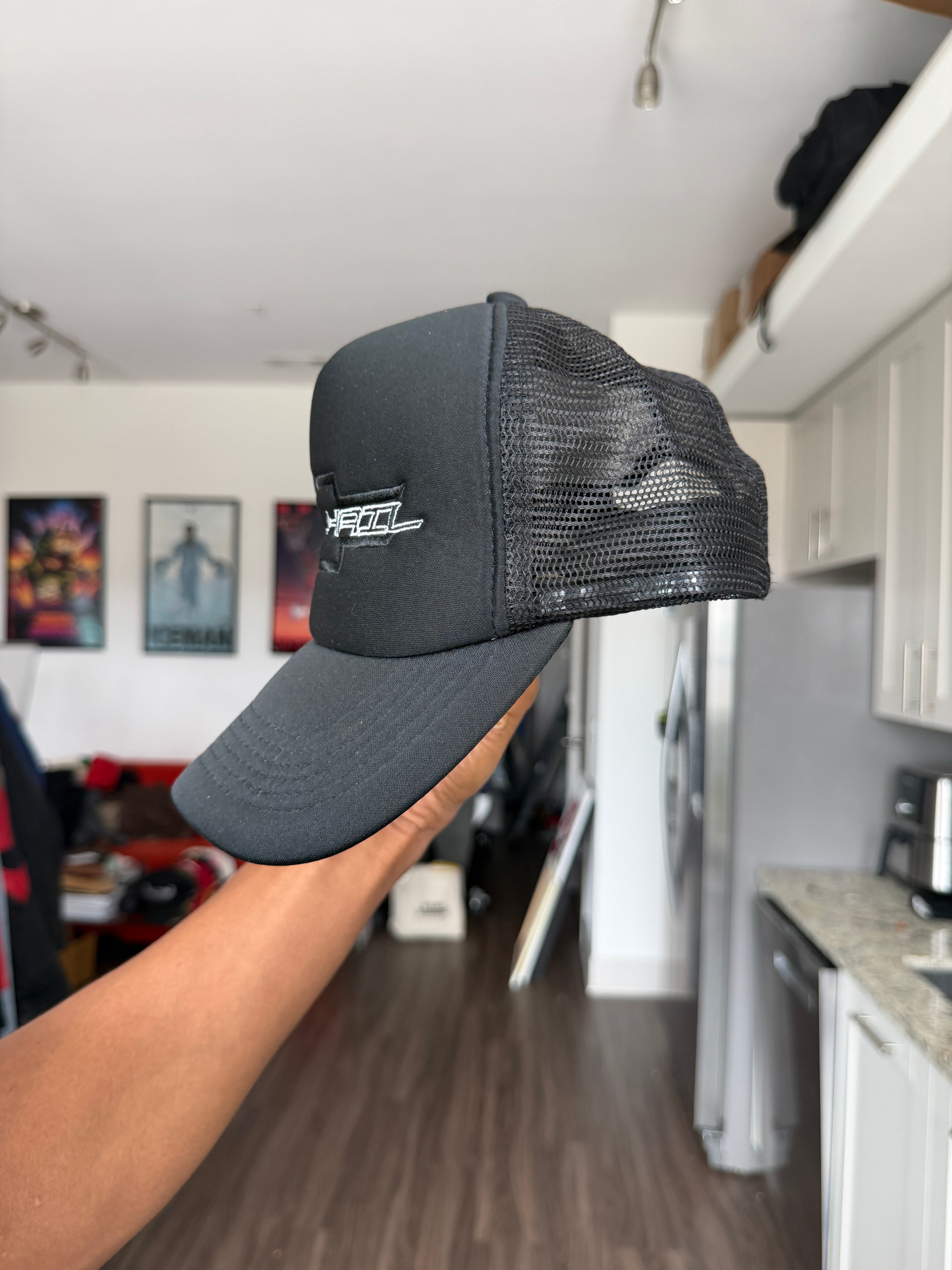 ALLHAIL Black Trucker Cap