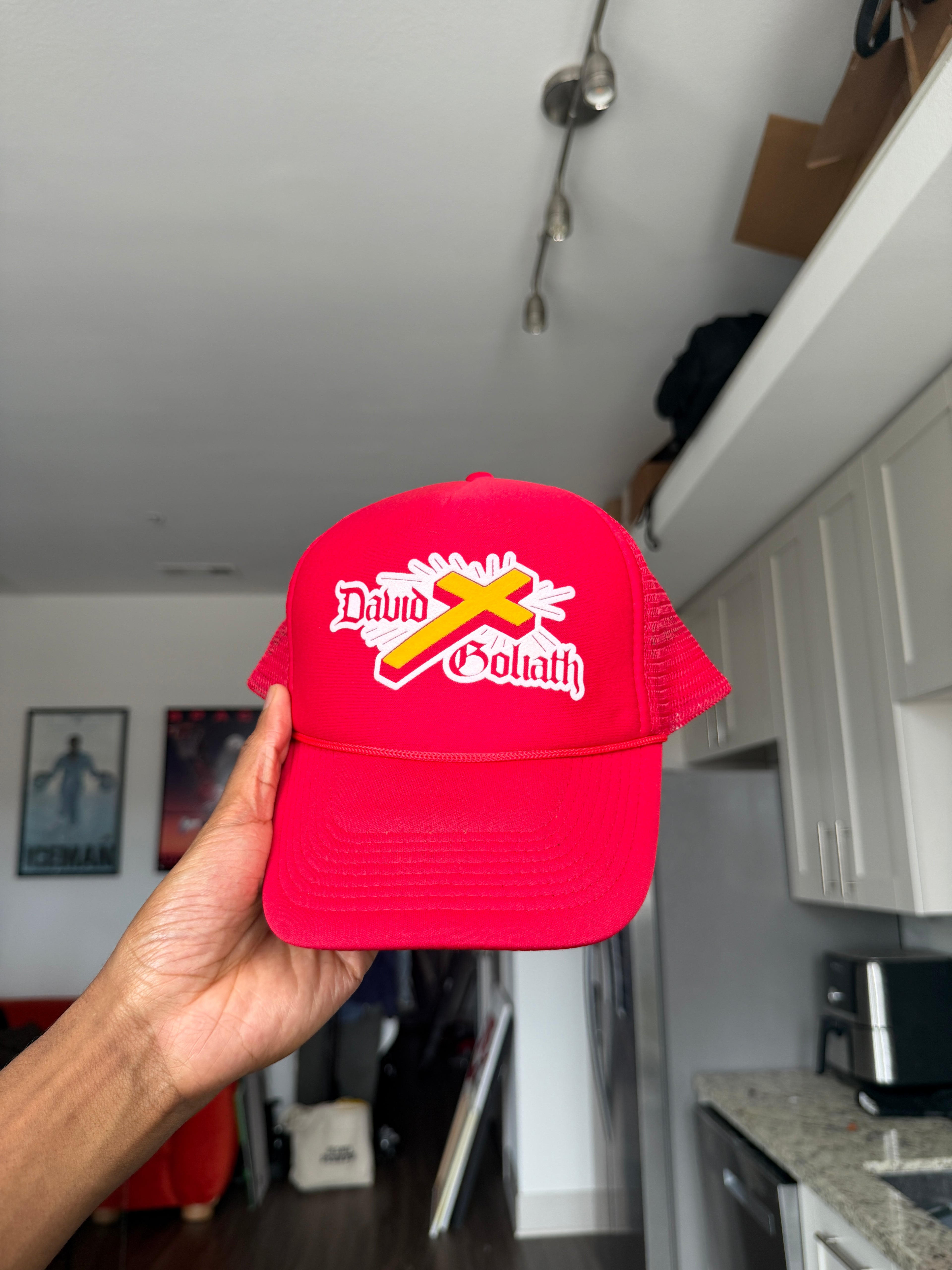 David & Goliath Red Trucker Cap