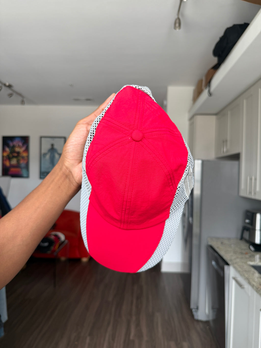 Hidden Season Red & White Mesh Cap