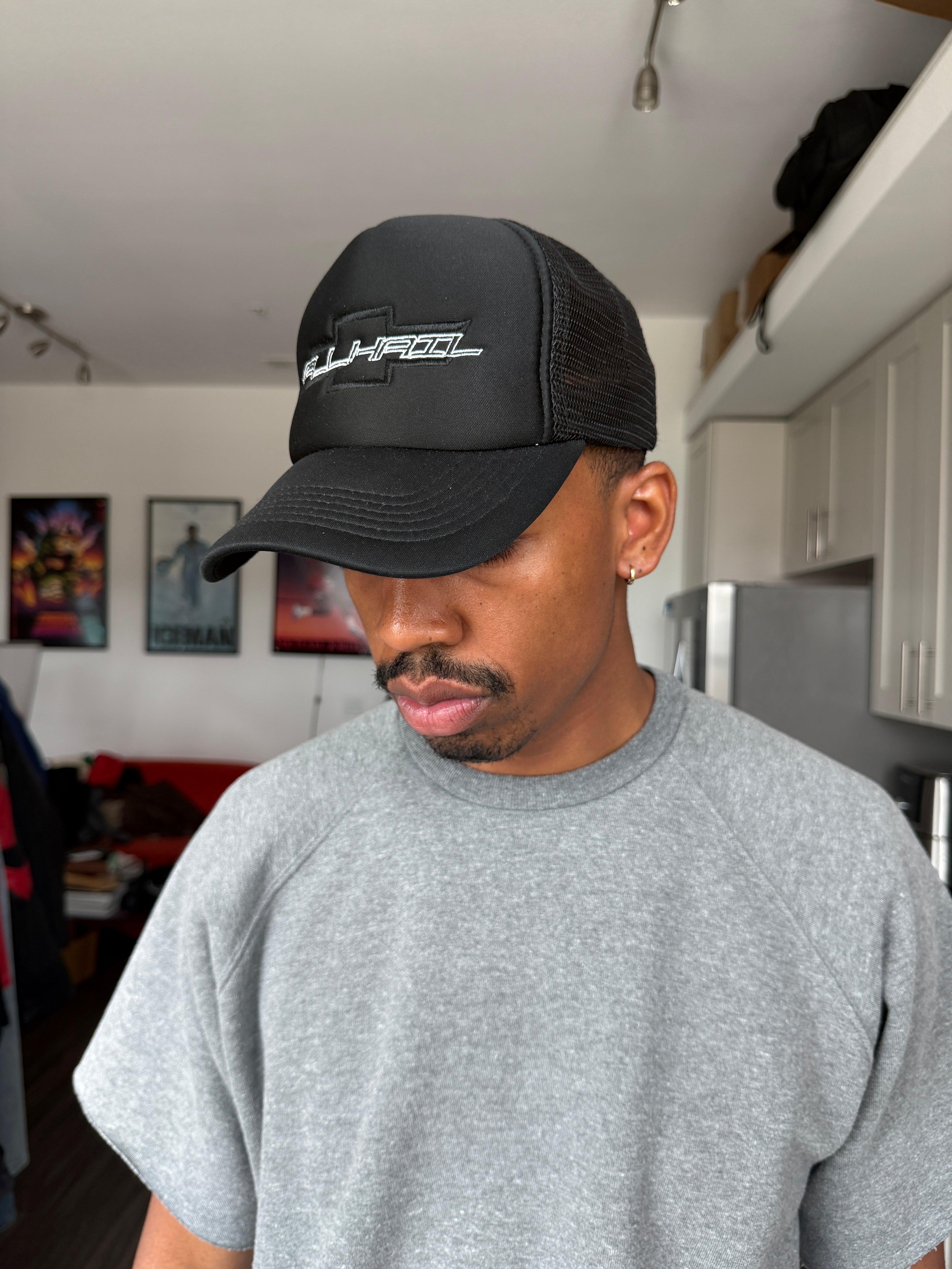 ALLHAIL Black Trucker Cap