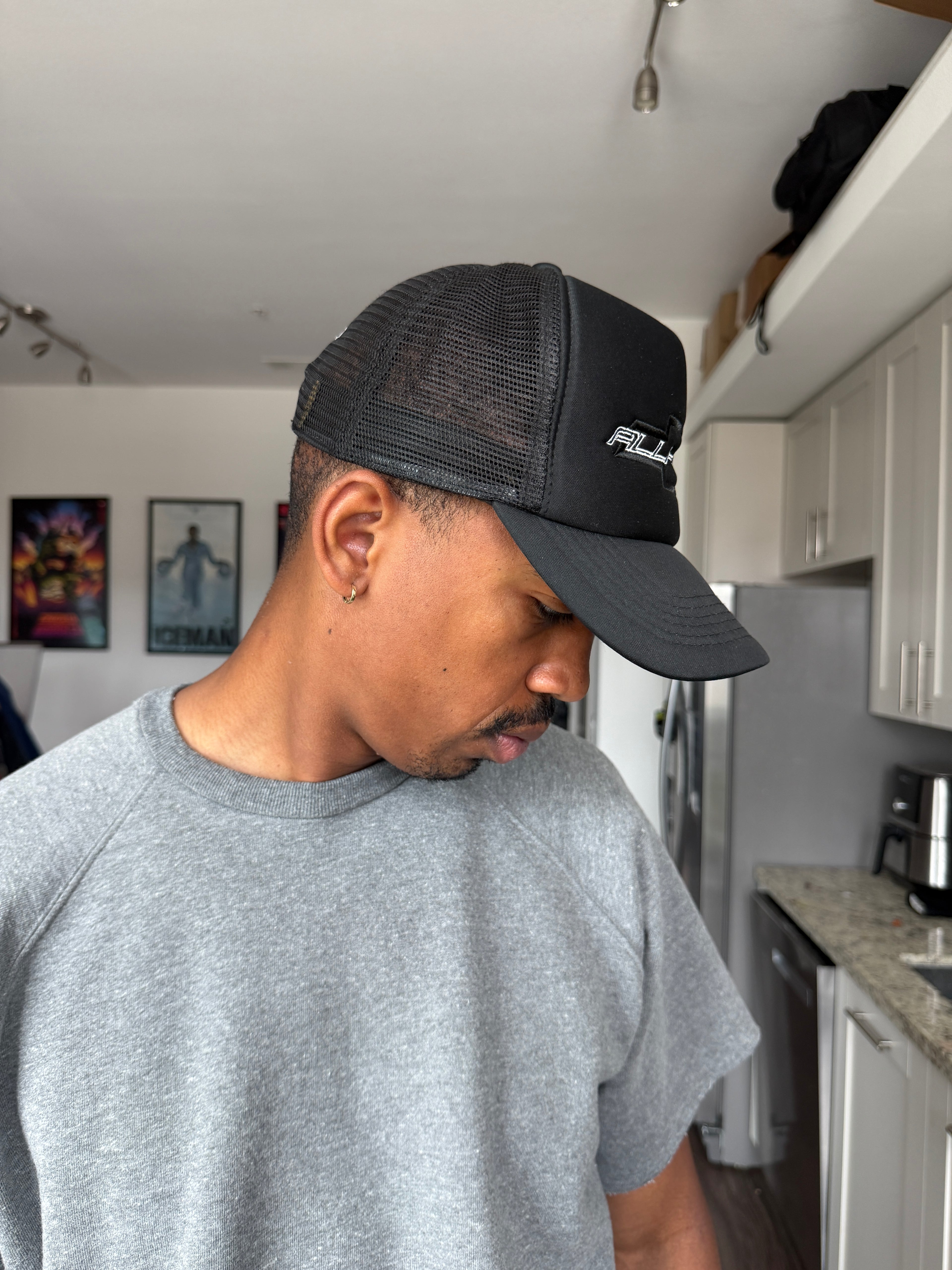 ALLHAIL Black Trucker Cap