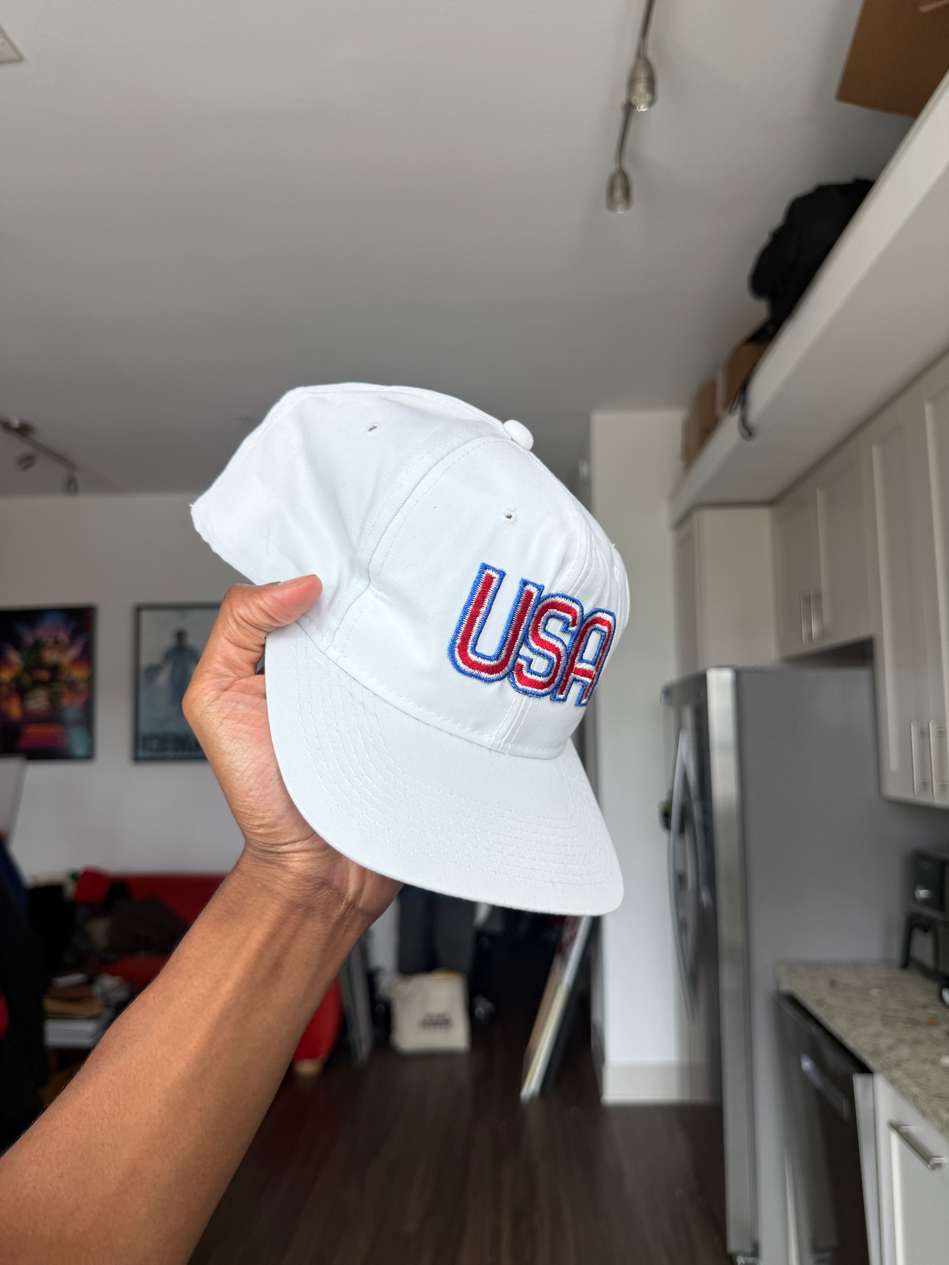 Vintage USA White Baseball Cap