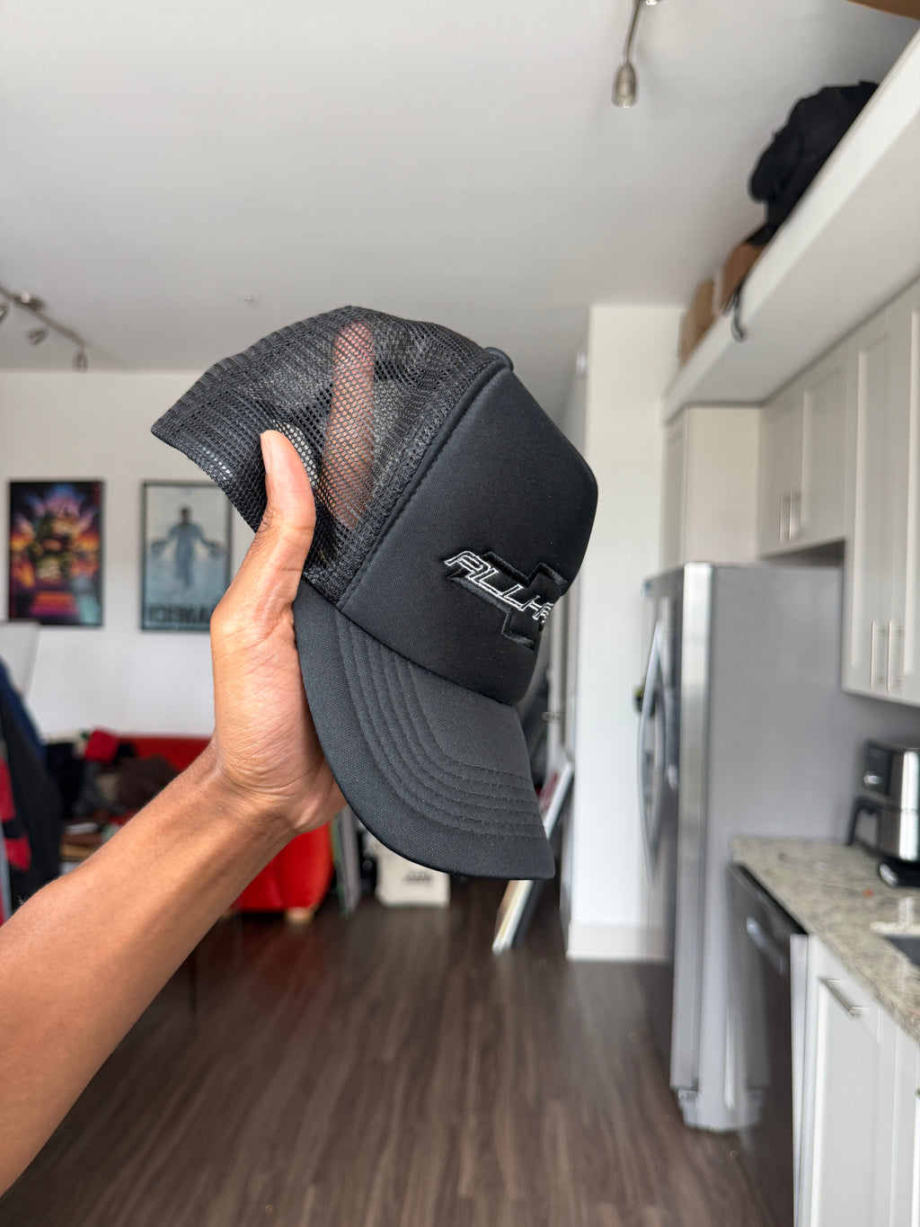 ALLHAIL Black Trucker Cap