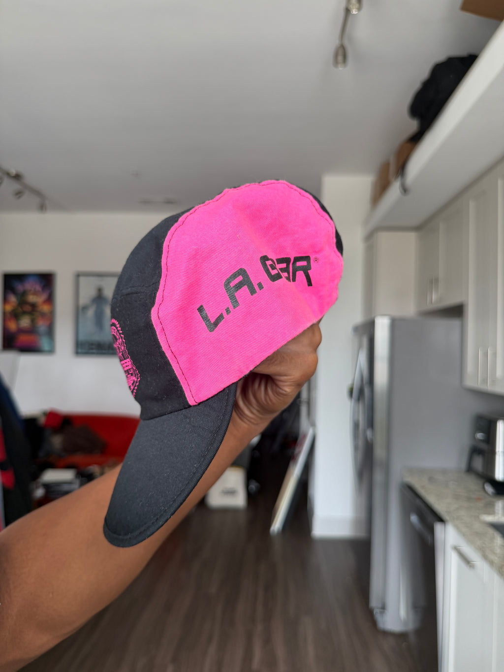 Vintage LA Gear Black & Pink Baseball Cap