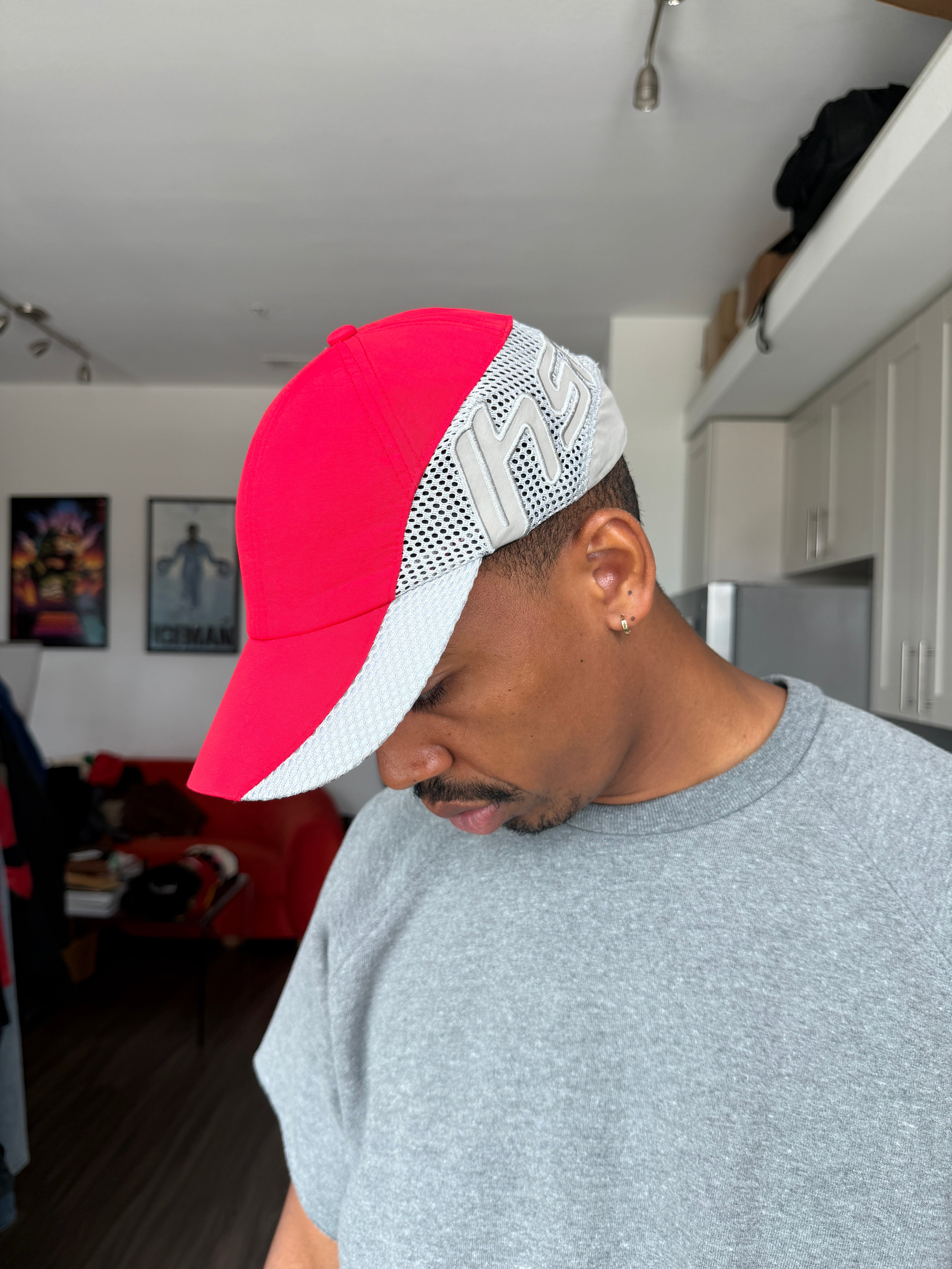 Hidden Season Red & White Mesh Cap