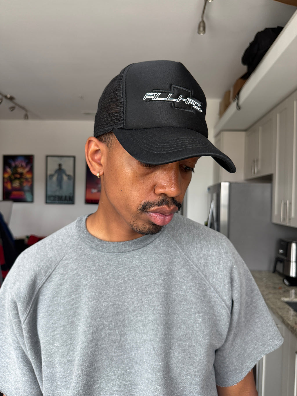 ALLHAIL Black Trucker Cap