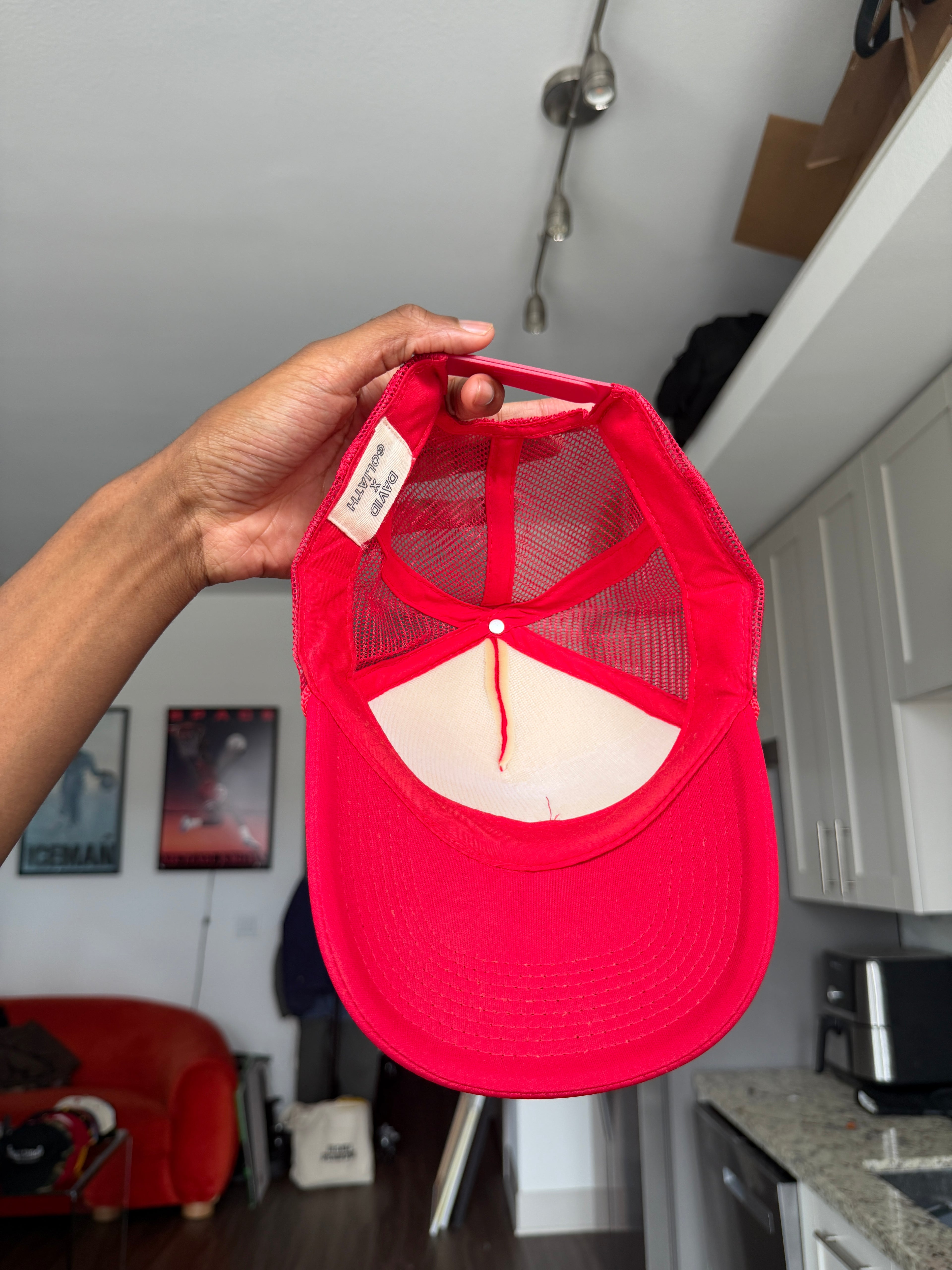 David & Goliath Red Trucker Cap