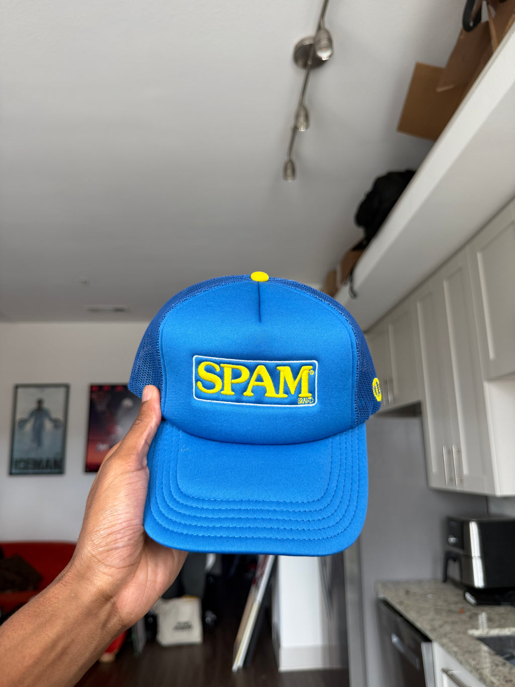 Vintage SPAM Blue & Yellow Trucker Cap