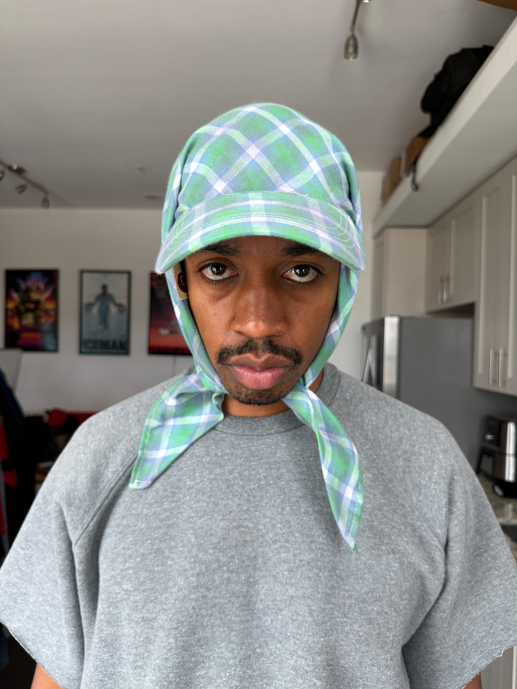 Organic Garmentz Green & White Plaid Cap