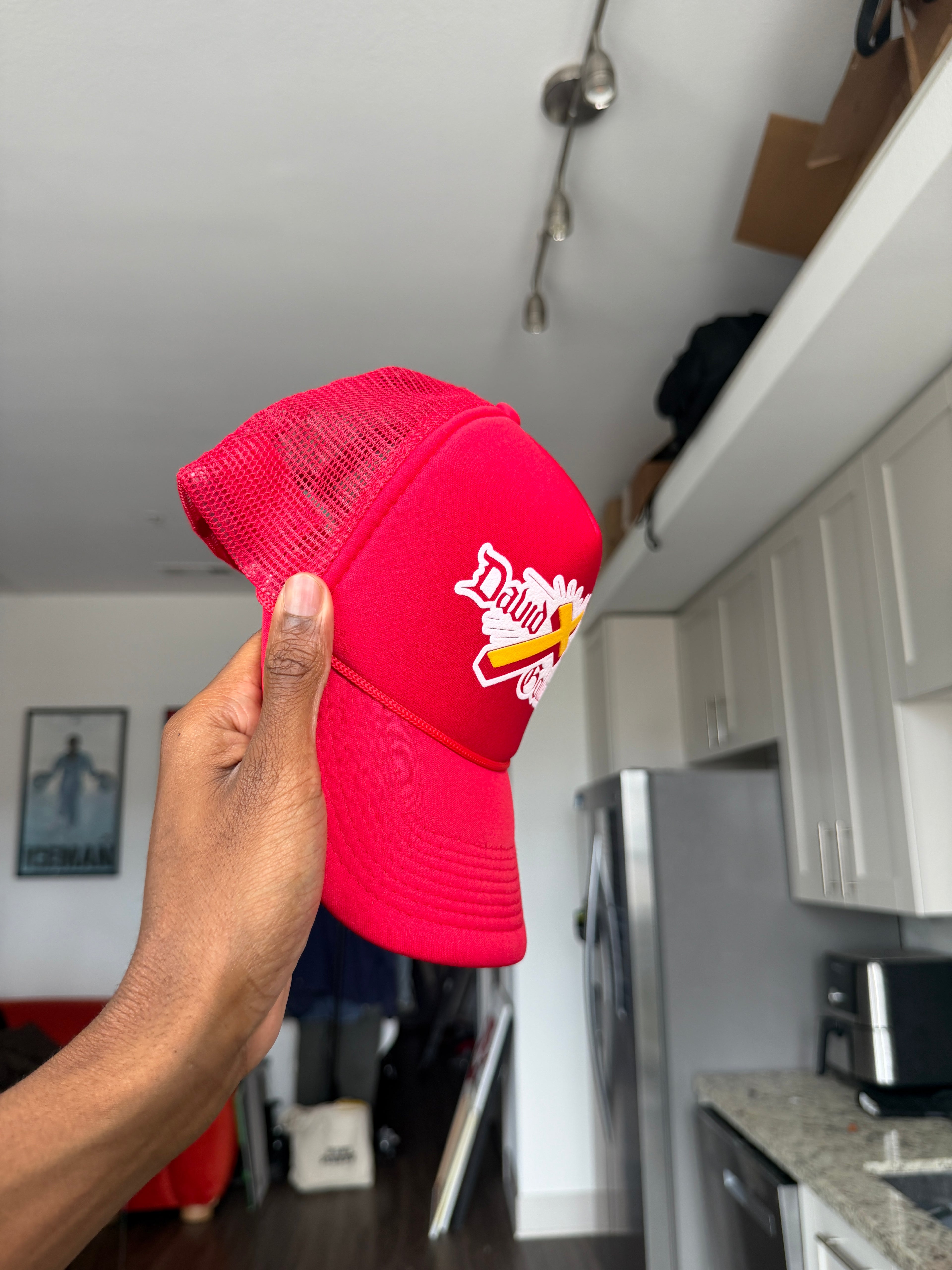 David & Goliath Red Trucker Cap