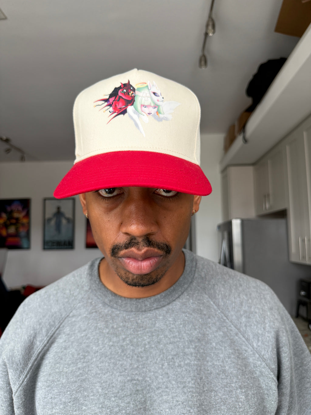 Red & White Devil and Angel Unicorn Baseball Cap
