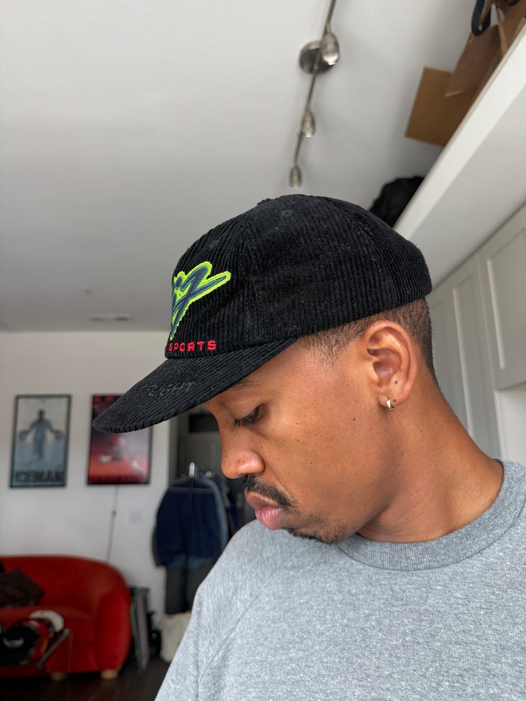 BAIF Black Corduroy Sports Cap