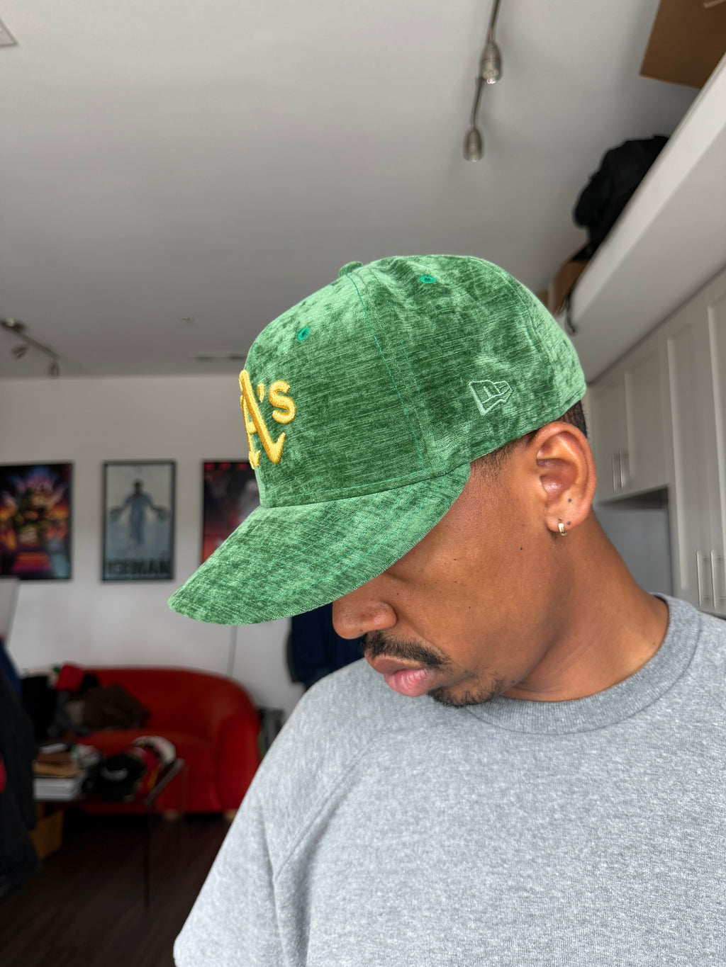 New Era Oakland Athletics Green Velvet Cap