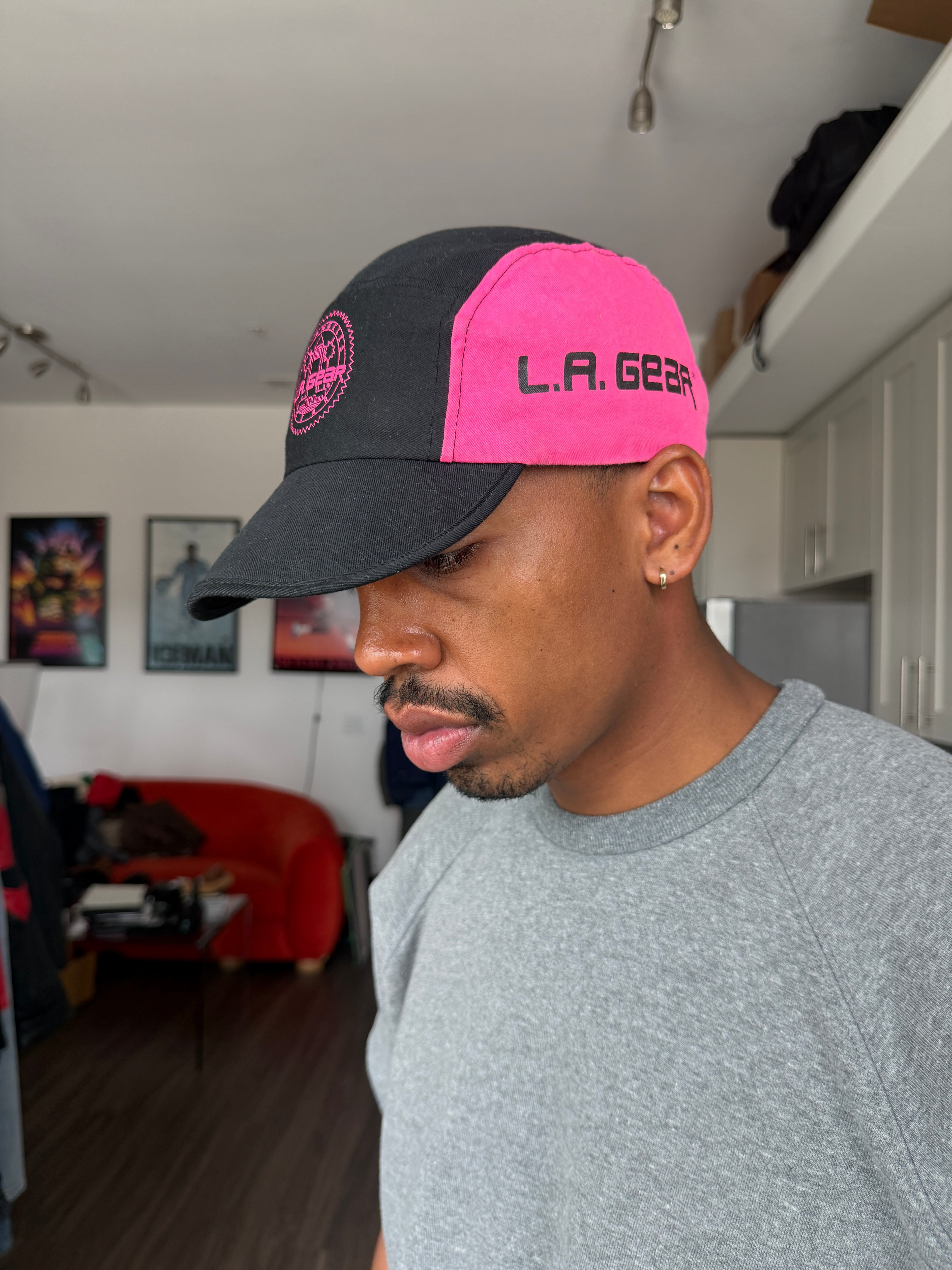 Vintage LA Gear Black & Pink Baseball Cap