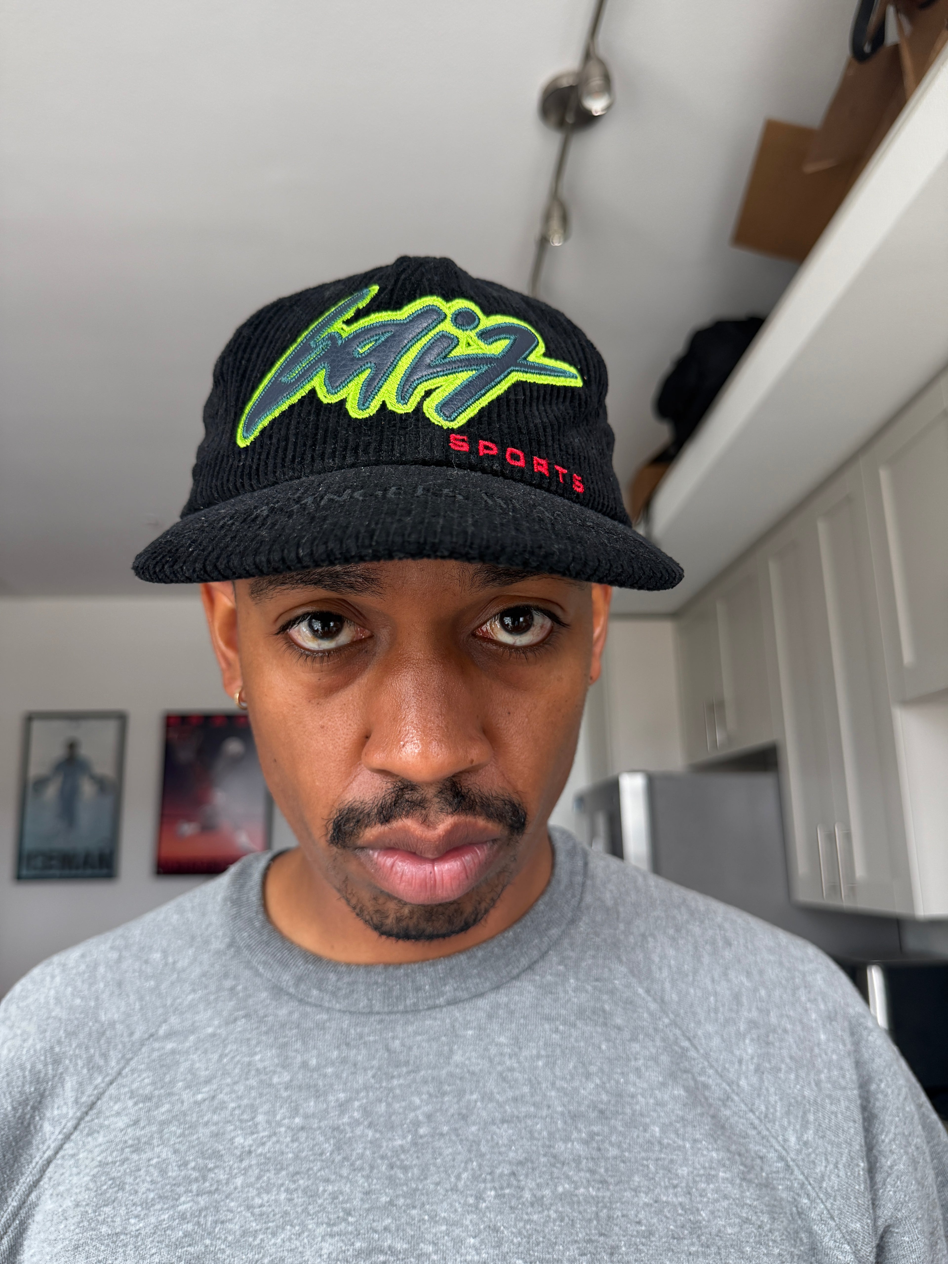 BAIF Black Corduroy Sports Cap