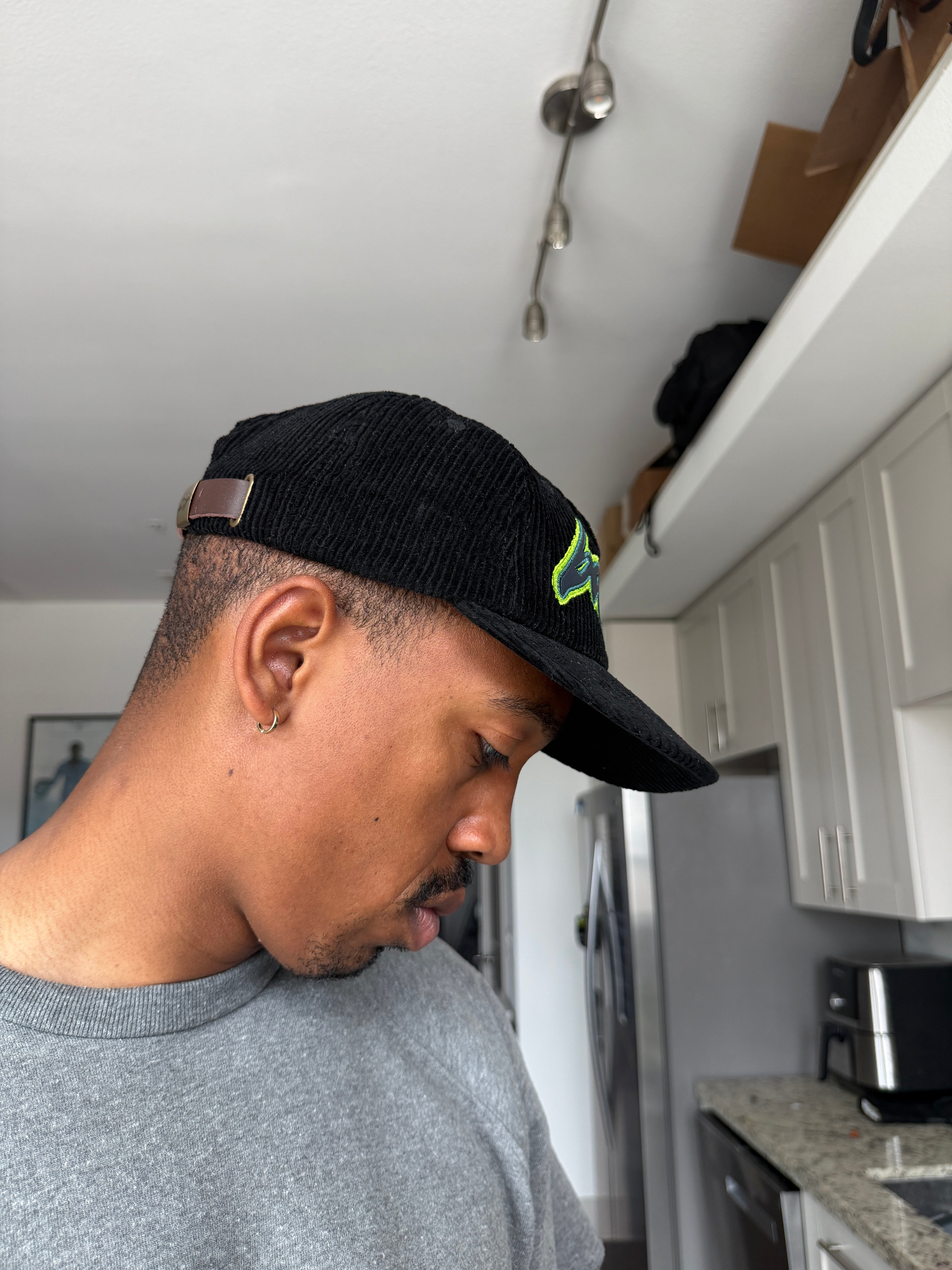 BAIF Black Corduroy Sports Cap